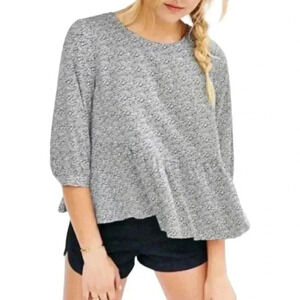 Urban Outfitters Coperative Lara Peplum Cottagecore Black & White Floral Top